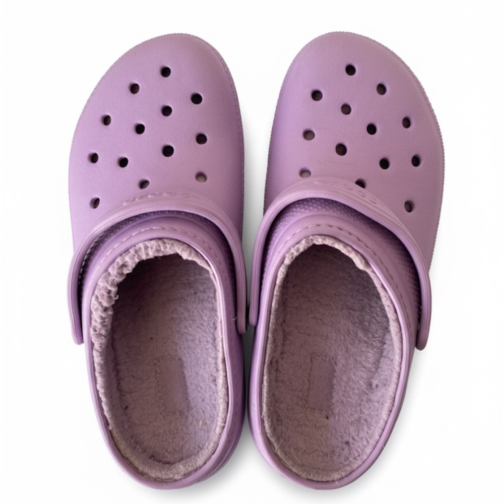 CROCS Classic Lined Clog Lavender Purple Cozy Fleece J5 Womens 7